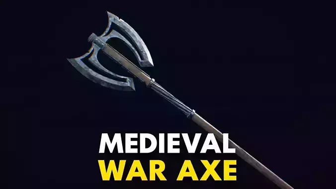 Medieval Weapon War Axe -PBR- Game Ready Low-poly 3D model
