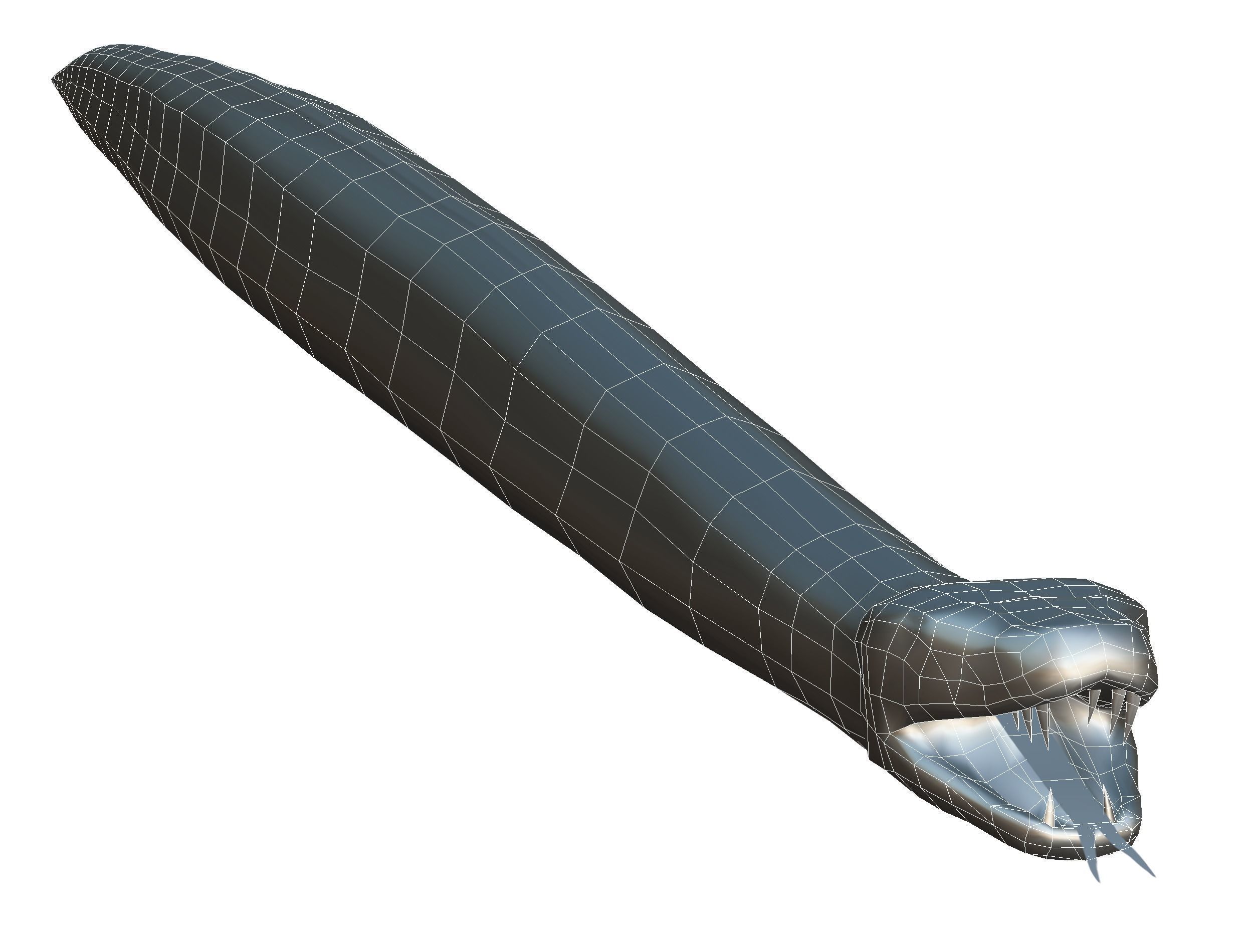 LowPoly Realistic Yellow Python Snake Low-poly 3D model_20