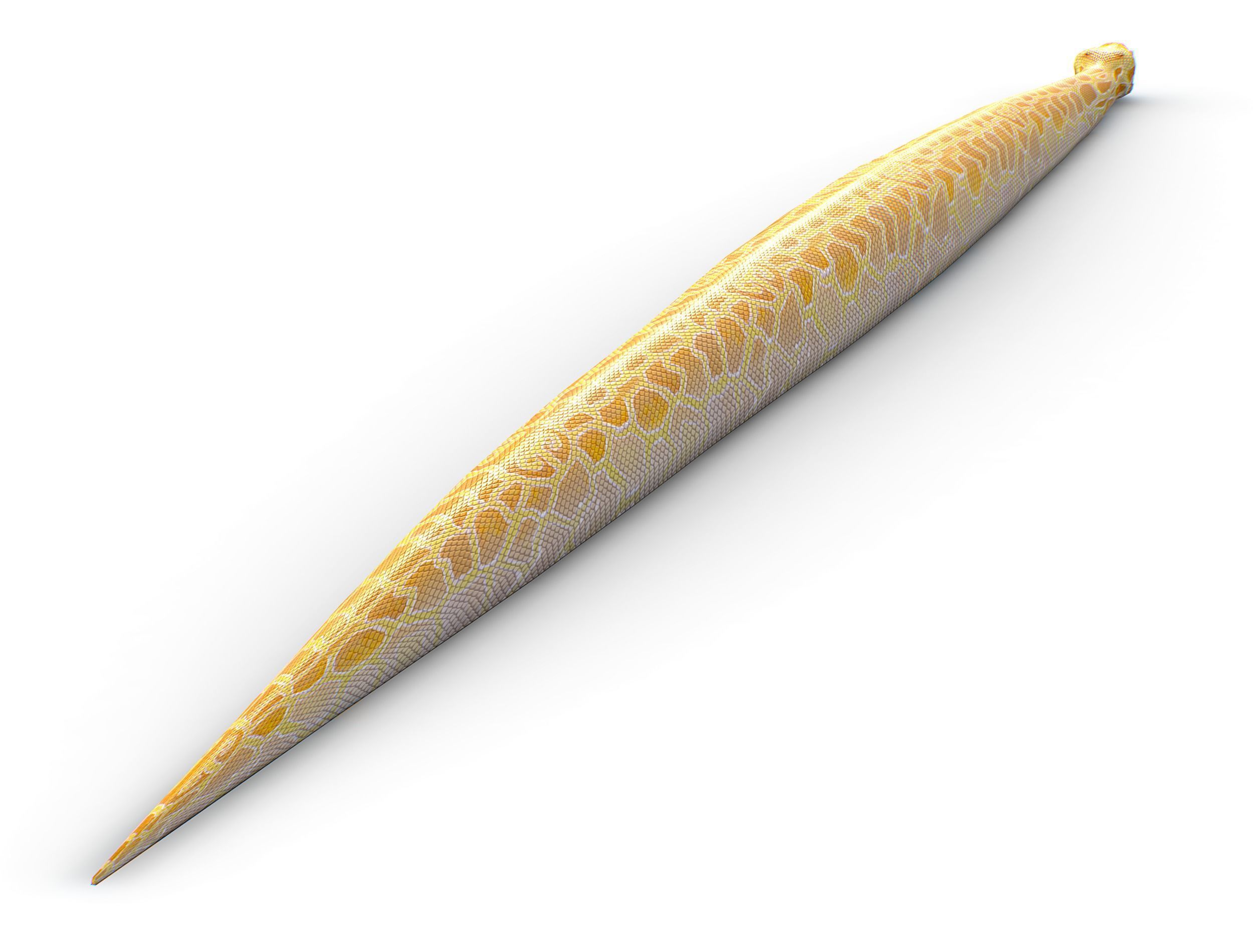 LowPoly Realistic Yellow Python Snake Low-poly 3D model_10