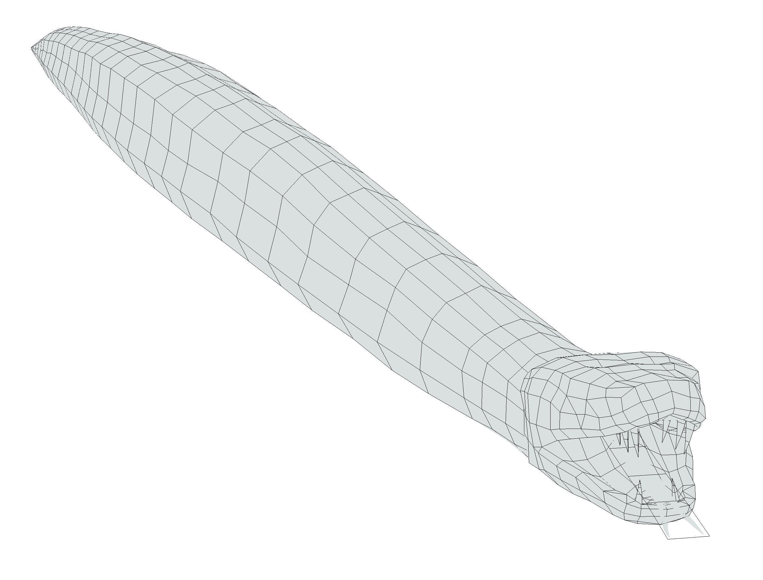 LowPoly Realistic Yellow Python Snake Low-poly 3D model_22