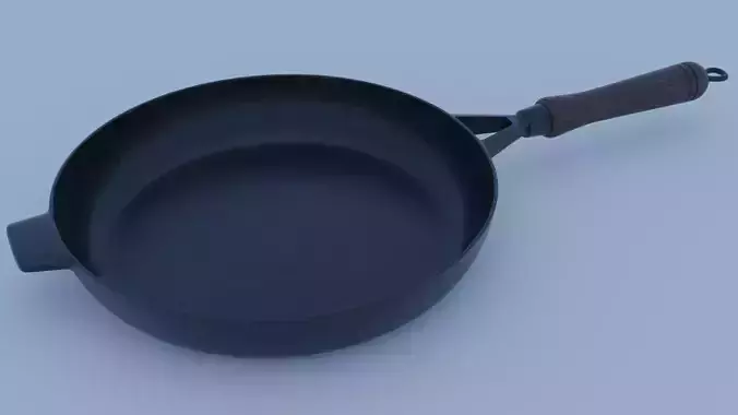 Cast Iron Frying Pan with Wooden Handle