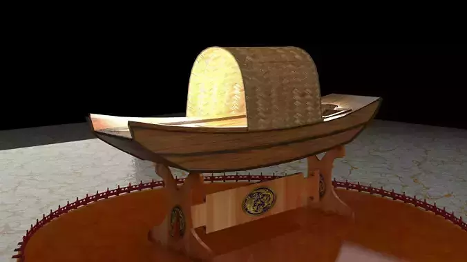 Chinese wooden boat 3D model