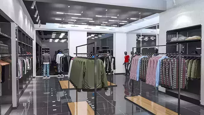 clothing store shop 2 3D model