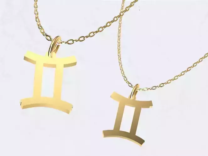 Gemini Zodiac Sign Pendant Necklace