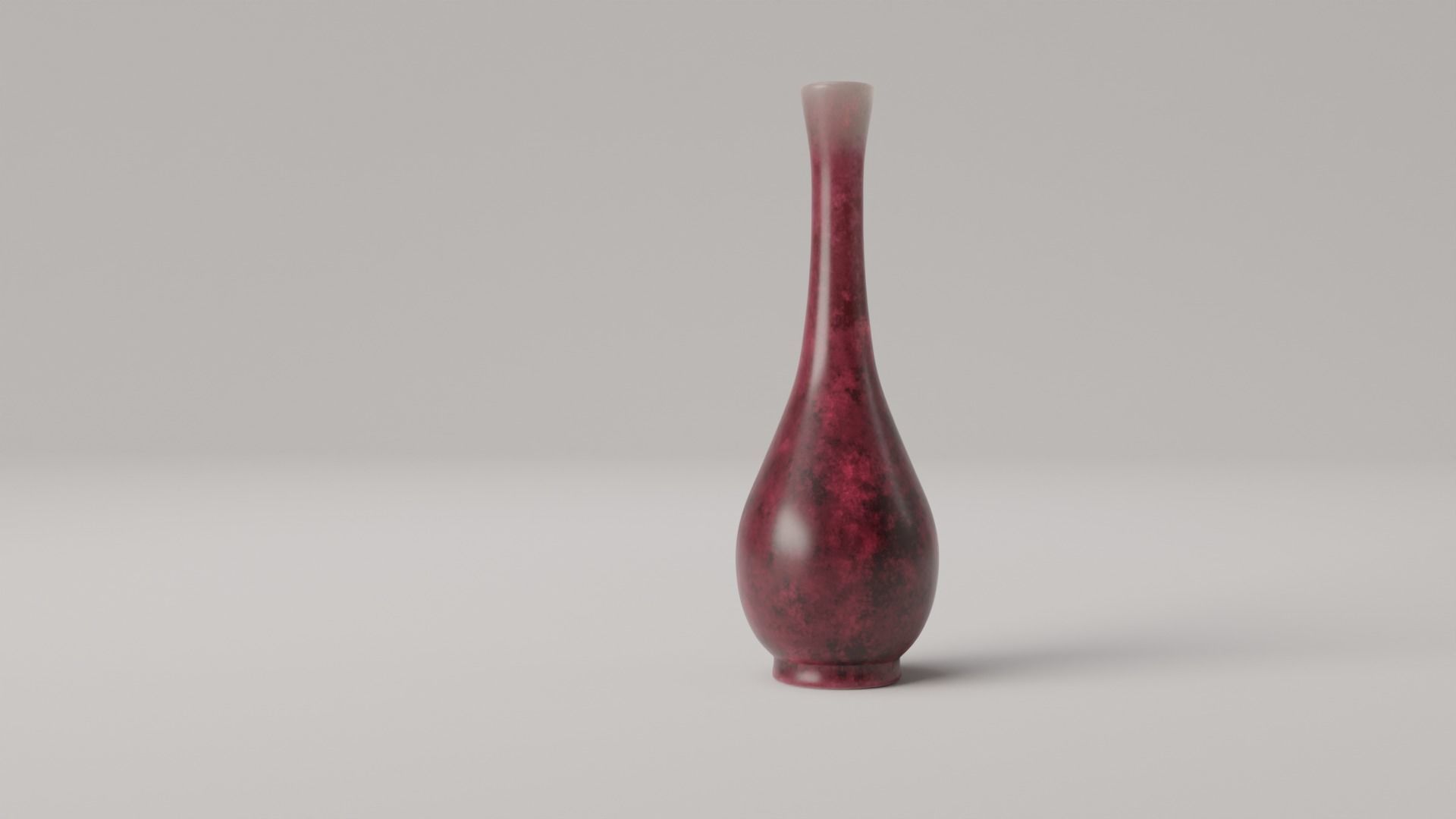 Decorative red marble vase Low-poly 3D model_5
