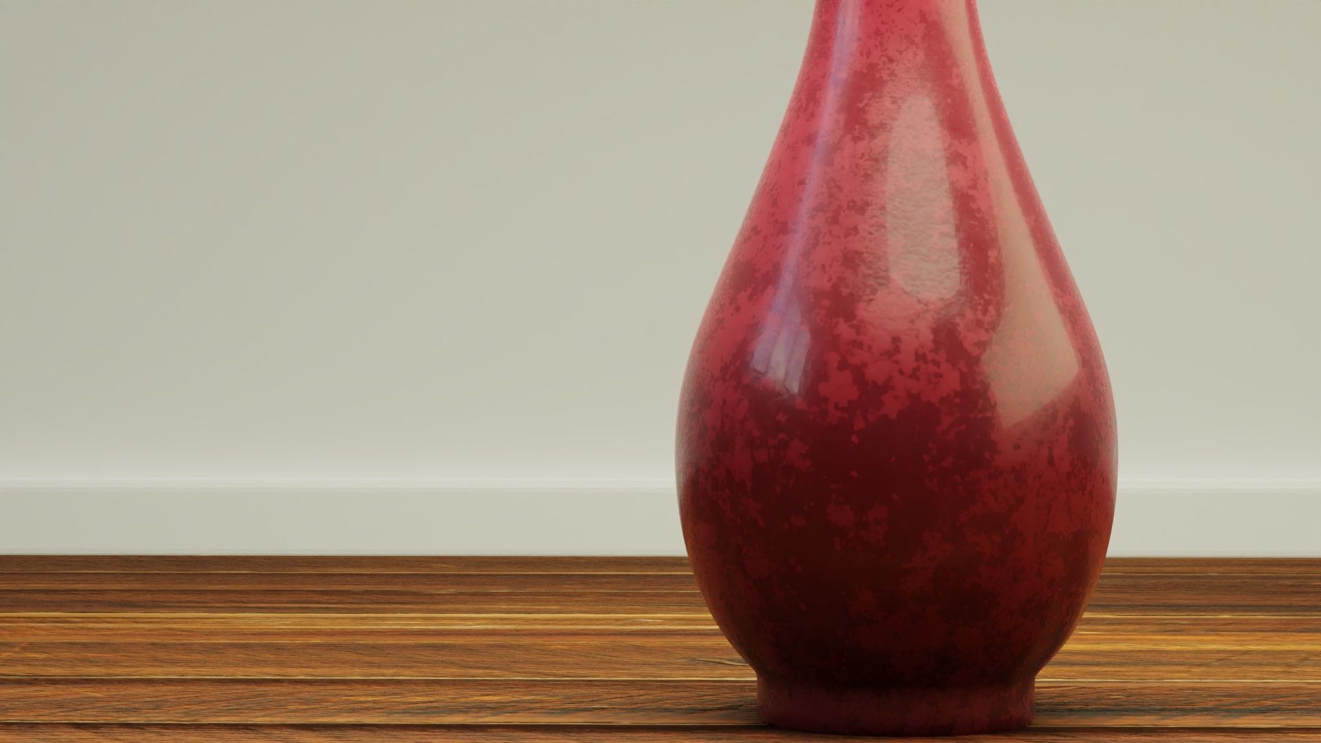 Decorative red marble vase Low-poly 3D model_2