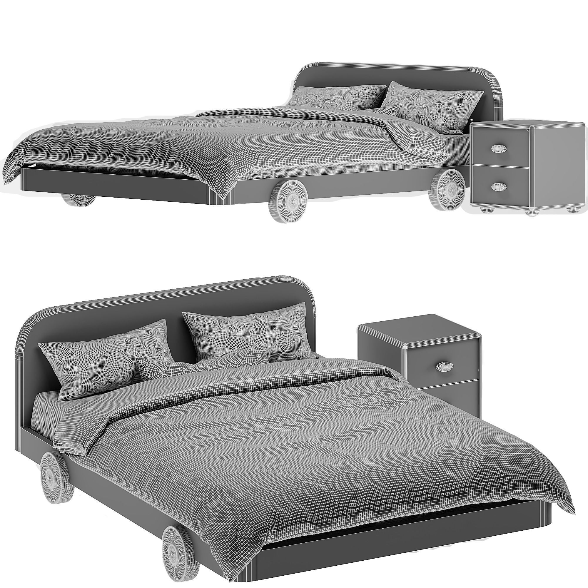 Linsy car bed for children  3D model_5