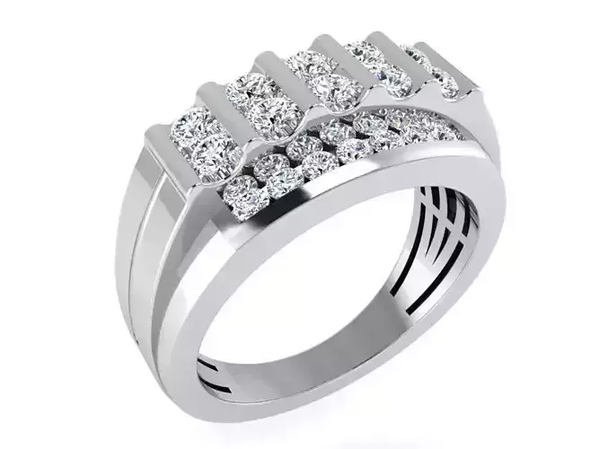 5-Row diamond ring 3193 3D print model
