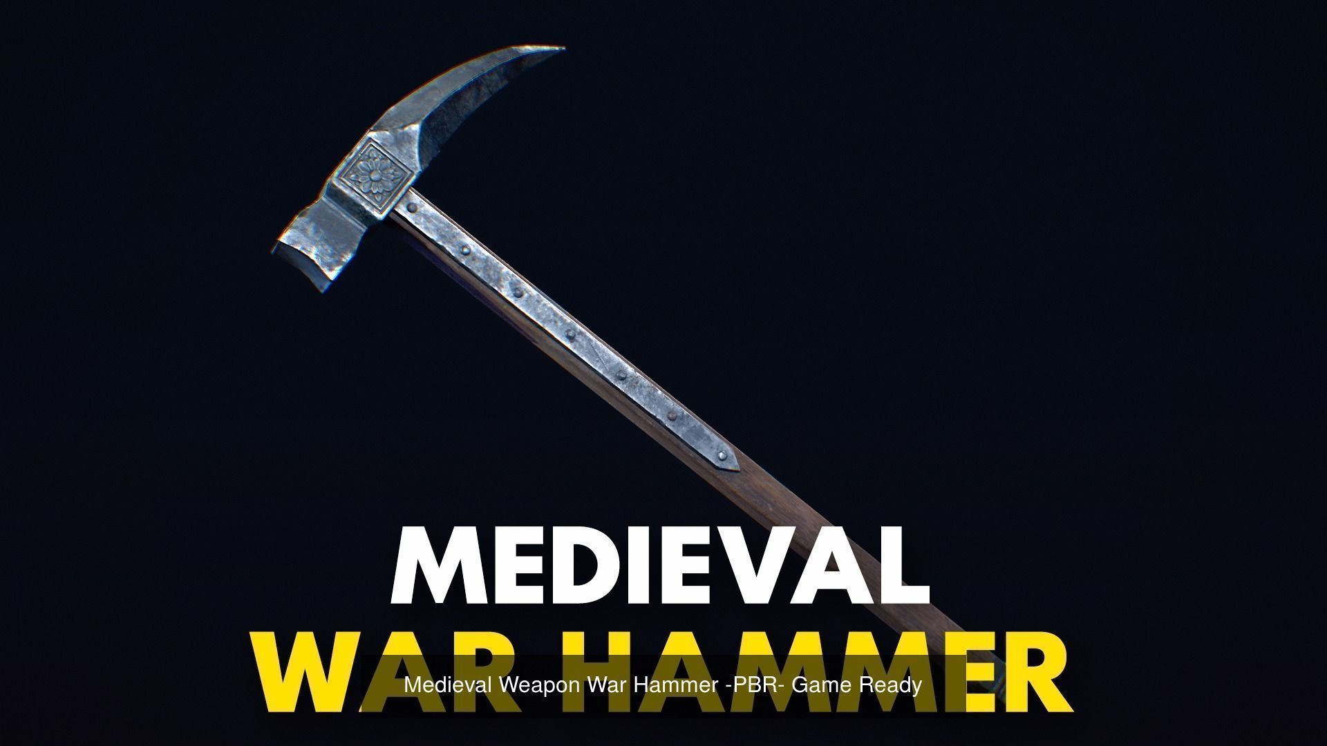 Medieval Weapon Bundle with weapon Rack - PBR - Game Ready 3D Model Collection_12