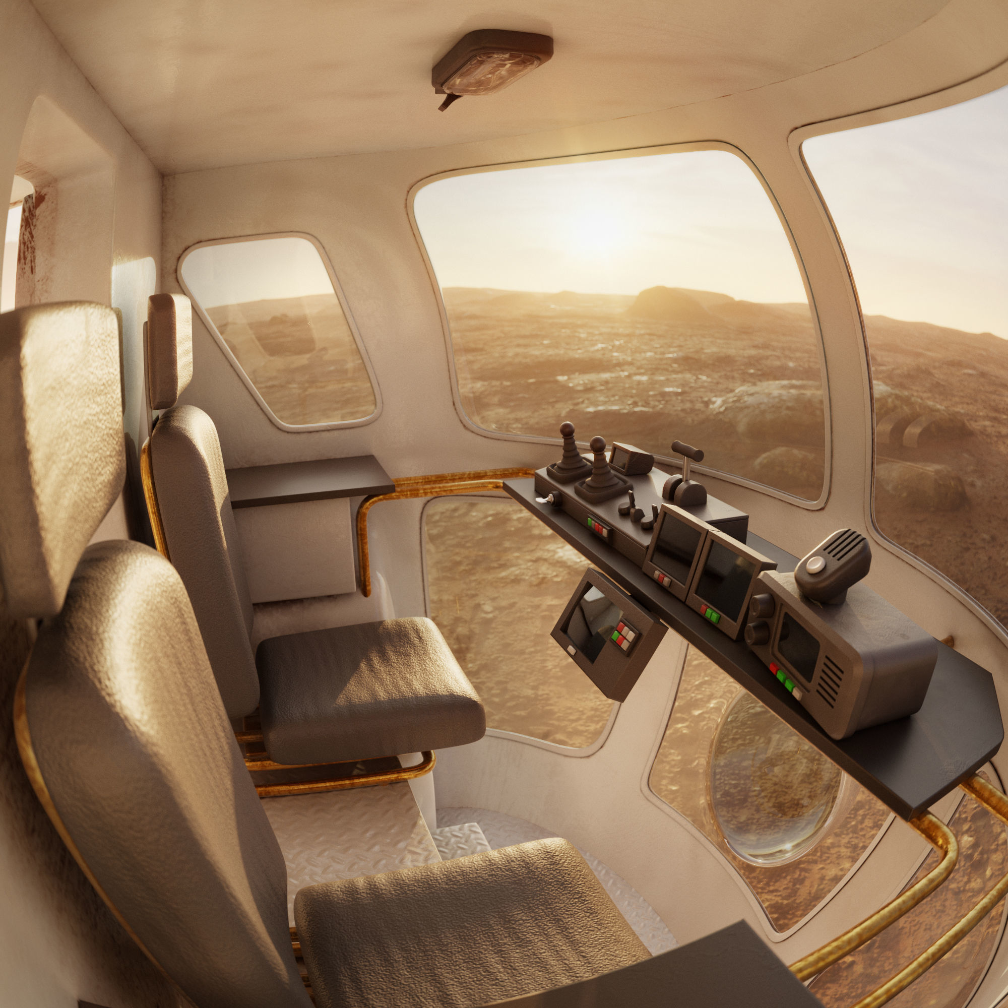 Space Exploration Vehicle PBR Low-poly 3D model_11