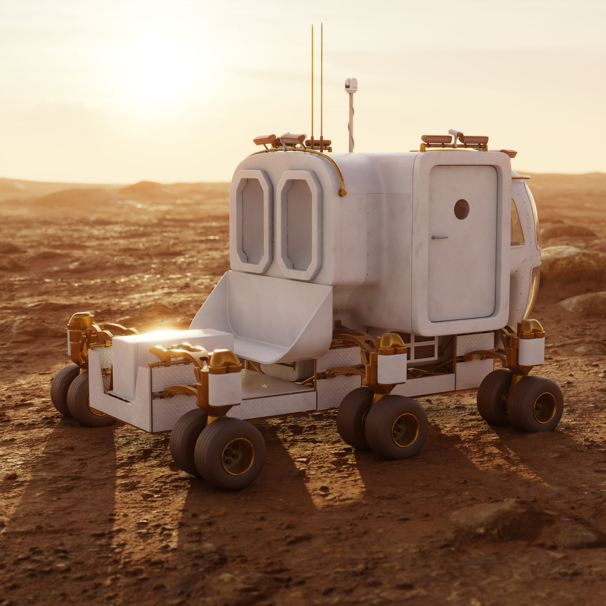 Space Exploration Vehicle PBR Low-poly 3D model_4