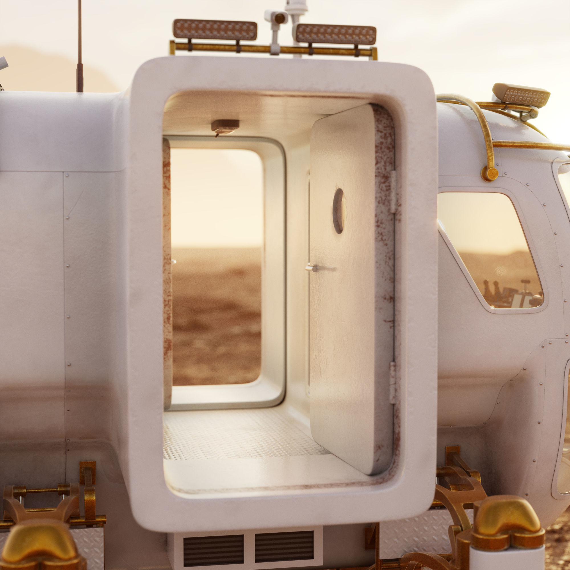 Space Exploration Vehicle PBR Low-poly 3D model_9