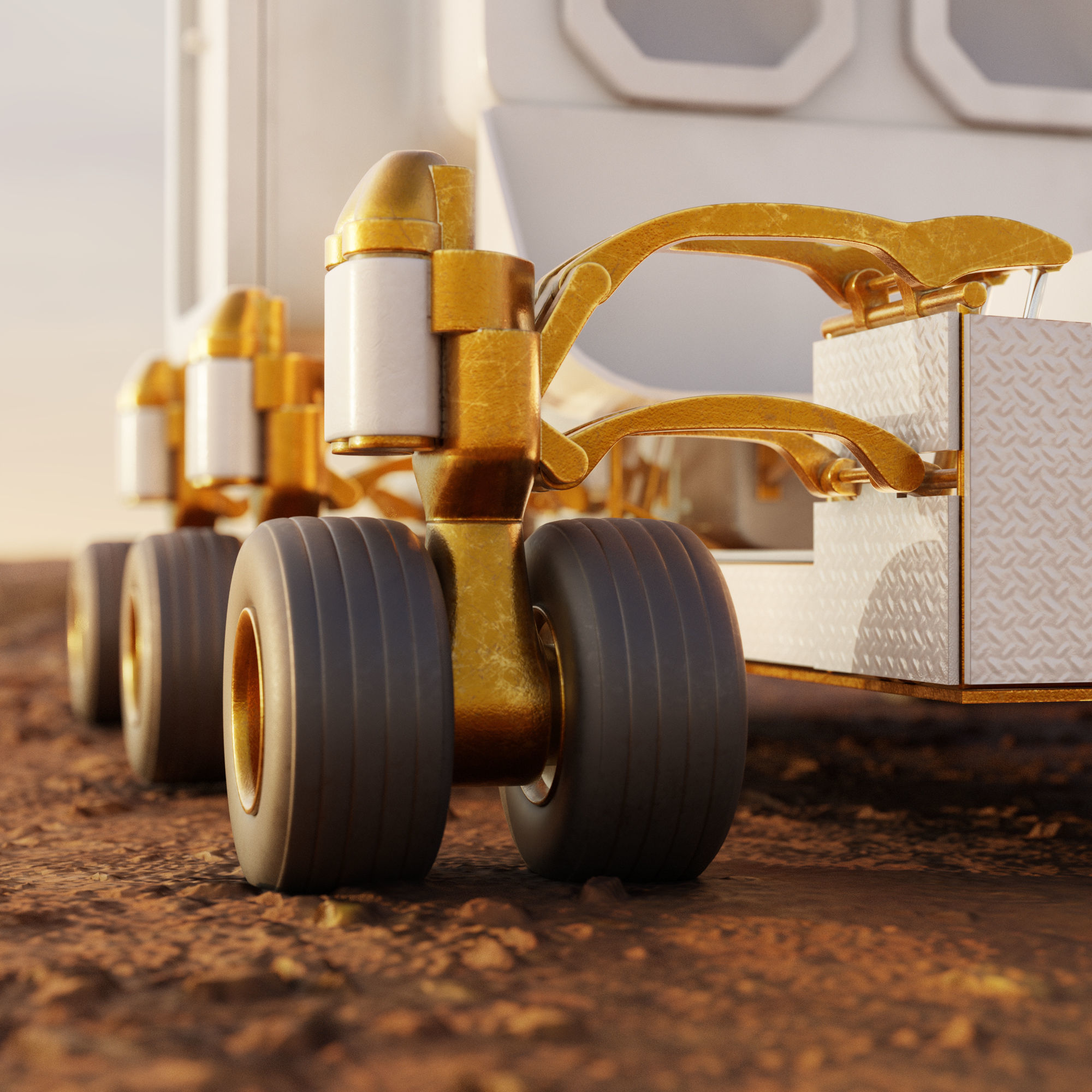 Space Exploration Vehicle PBR Low-poly 3D model_7