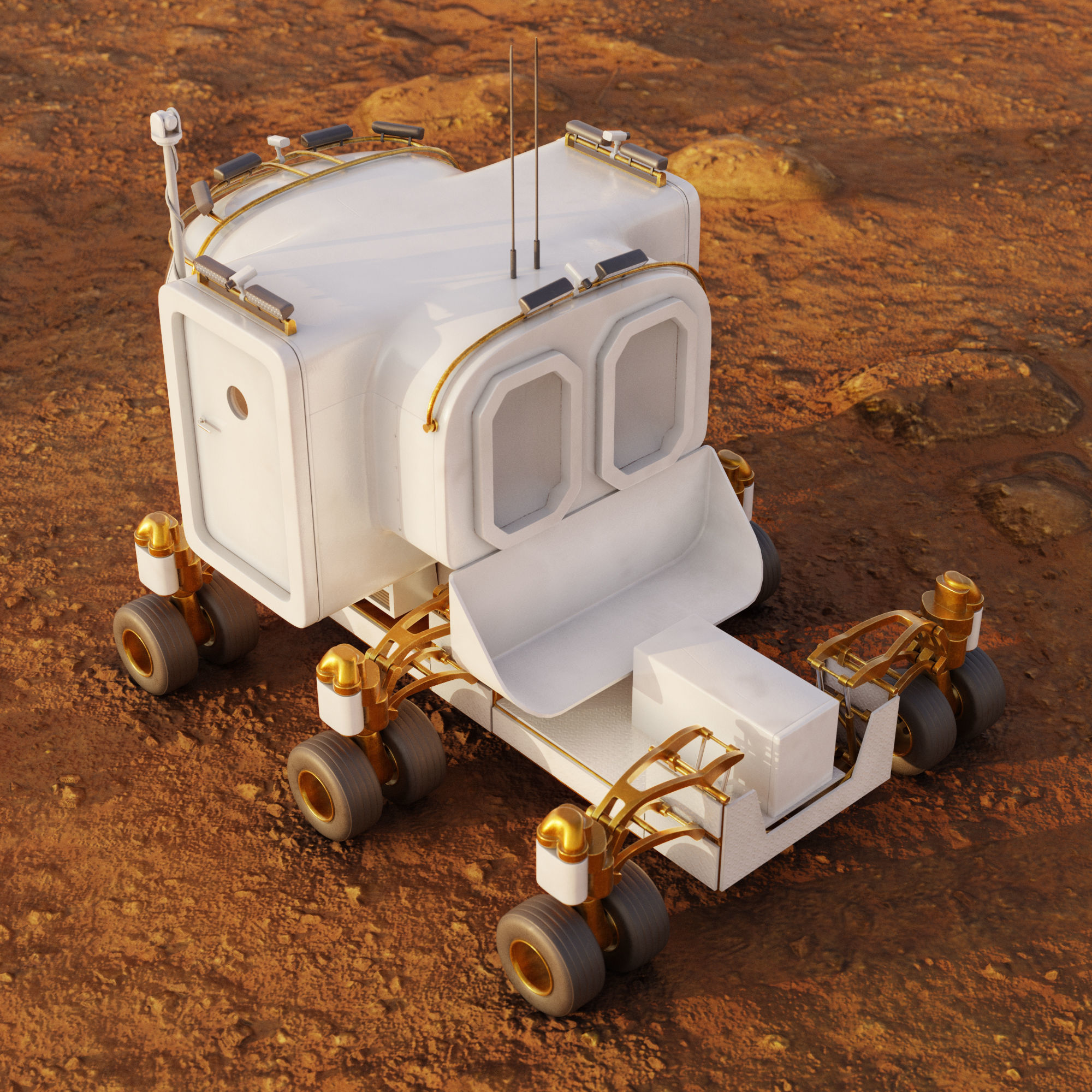Space Exploration Vehicle PBR Low-poly 3D model_5
