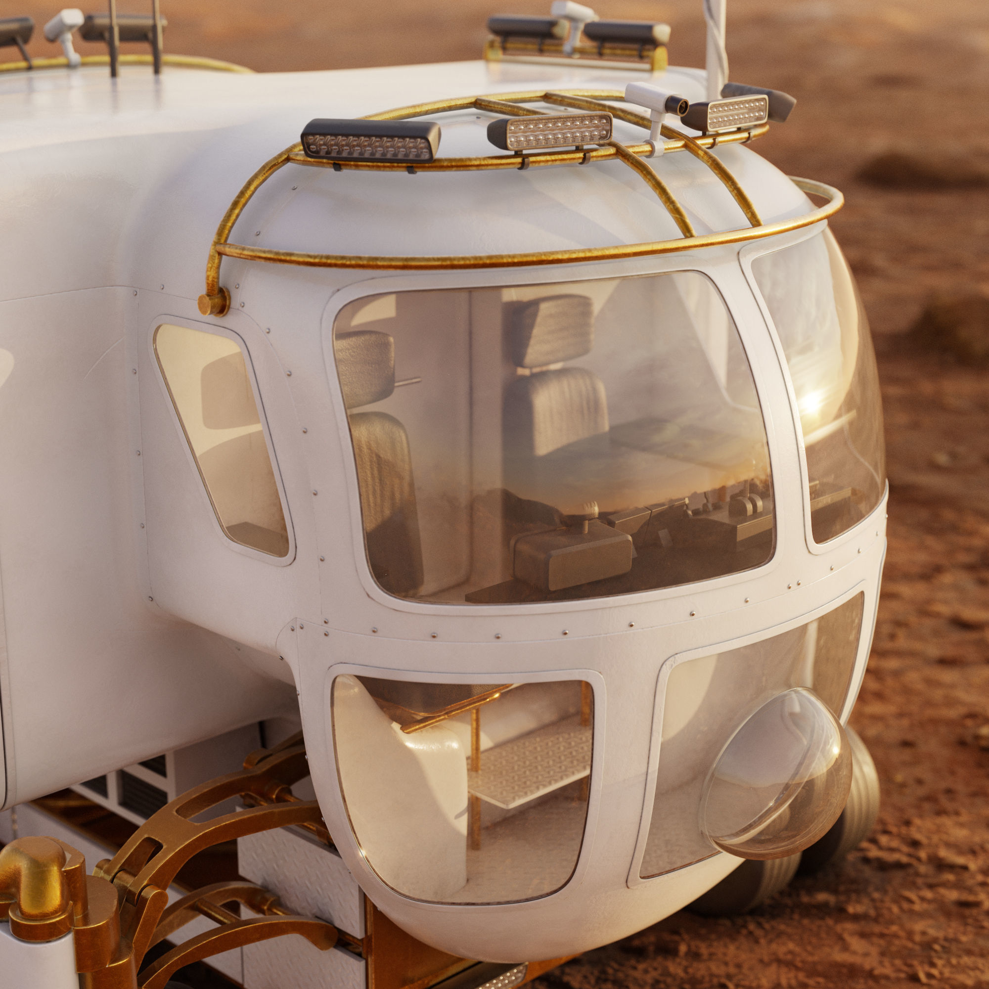 Space Exploration Vehicle PBR Low-poly 3D model_8