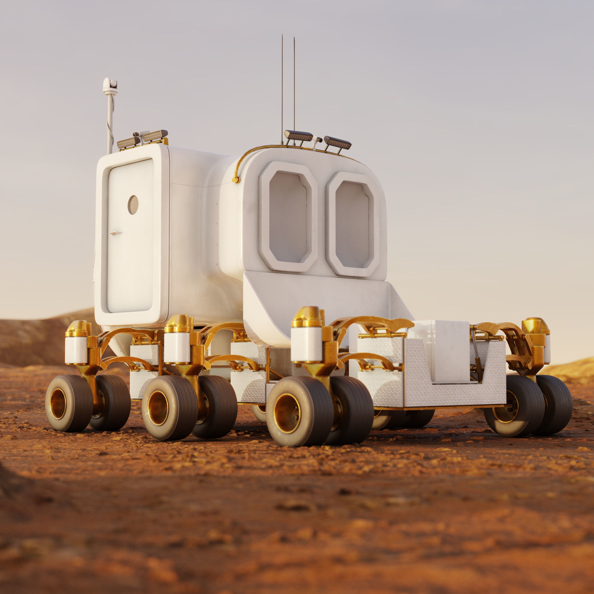 Space Exploration Vehicle PBR Low-poly 3D model_6