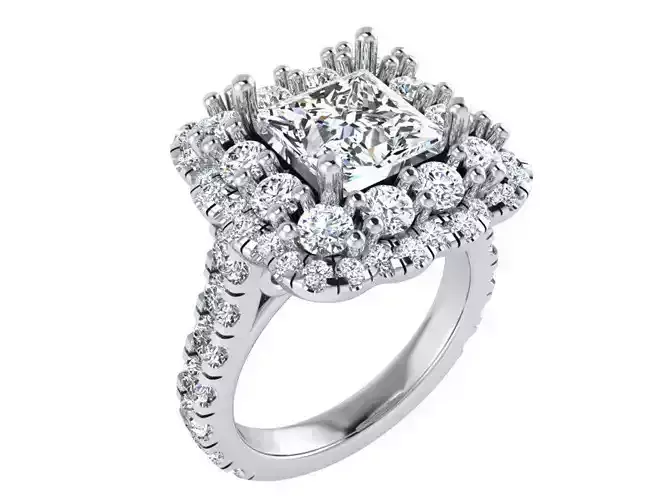 2-Row diamond ring 3196 3D print model