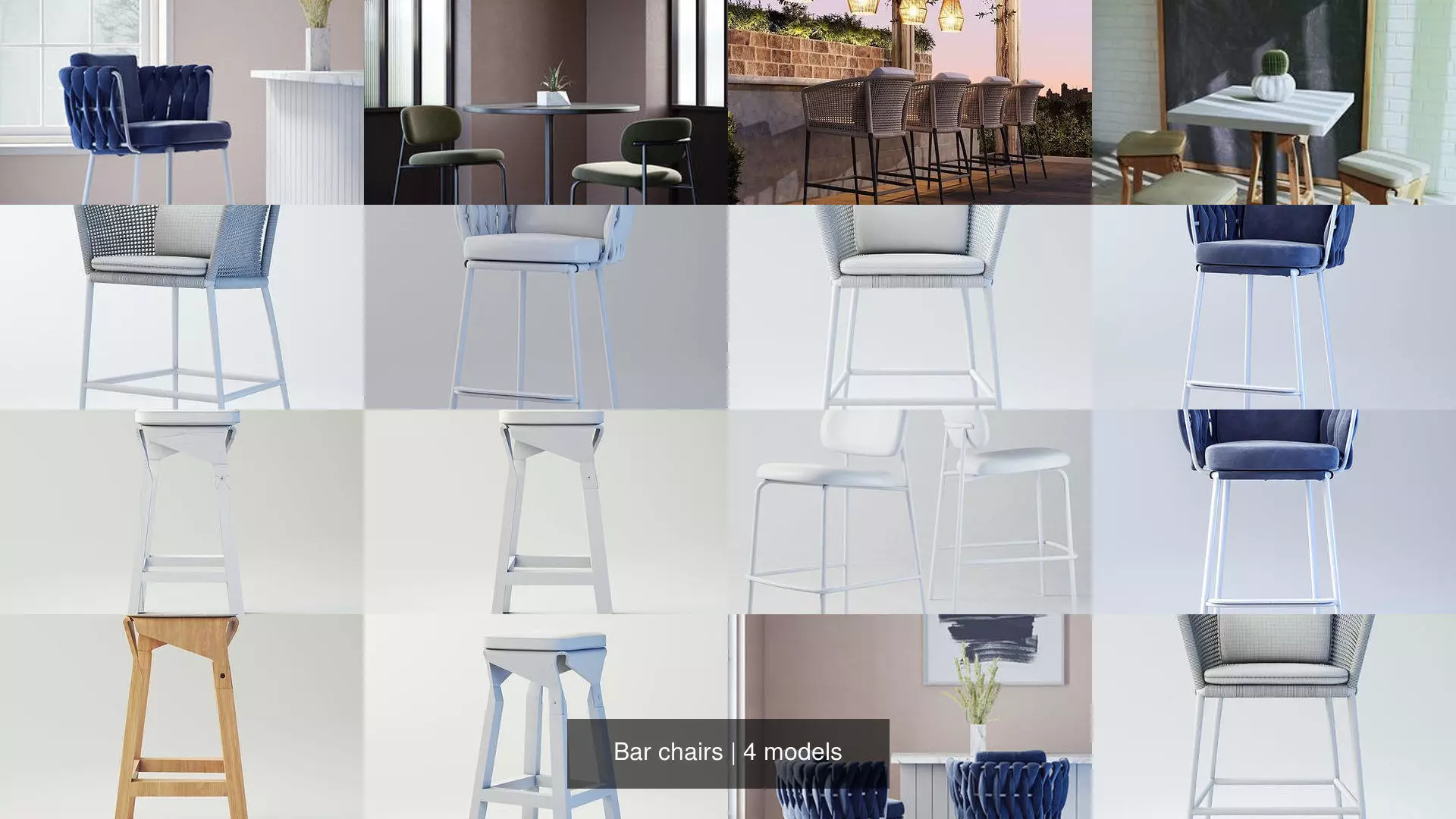 Bar chairs 3D Model Collection_0