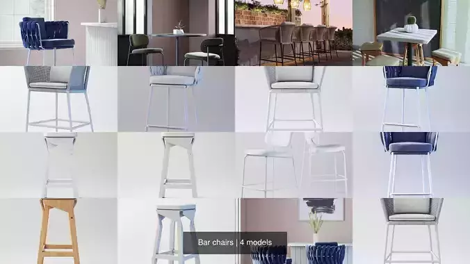 Bar chairs 3D Model Collection