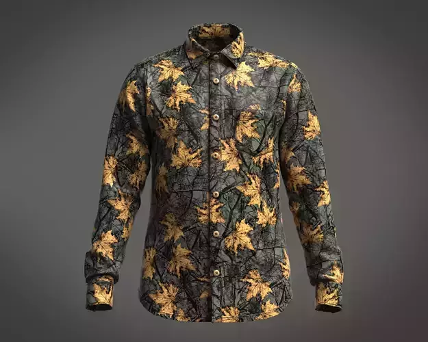 Mens leaf Printed Woven Shirt