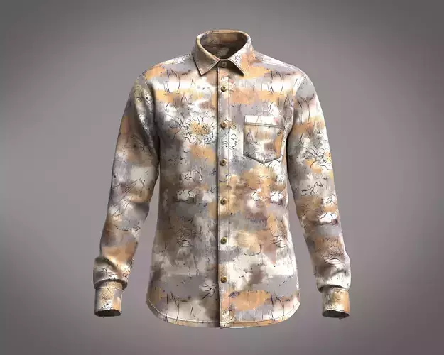 Mens Botanical camo Woven Shirt