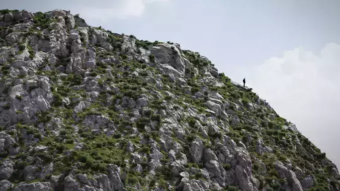 Mountain Rock Slope PBR Scan Low-poly 3D model