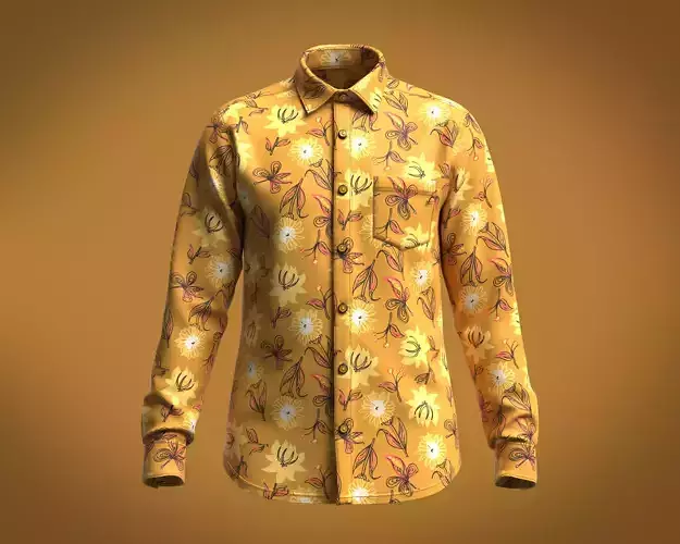 Mens Floral Printed Woven Shirt