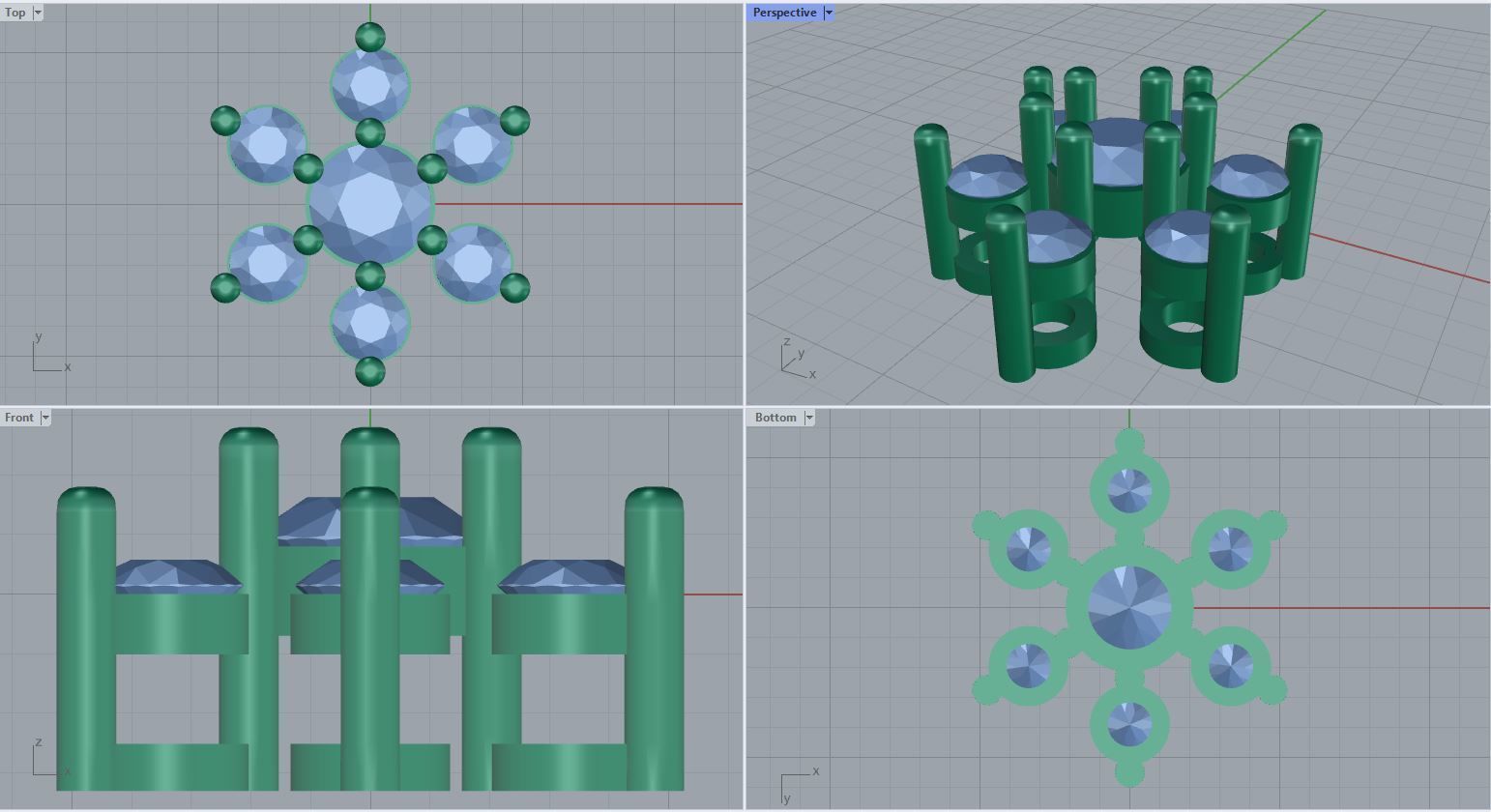 snowflake pendant 3D print model_1