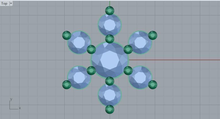 snowflake pendant 3D print model_7