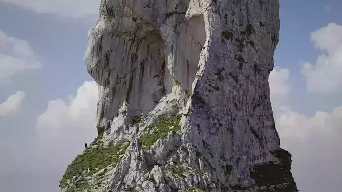 Large Mountain 02 Cliff PBR Scan Low-poly 3D model