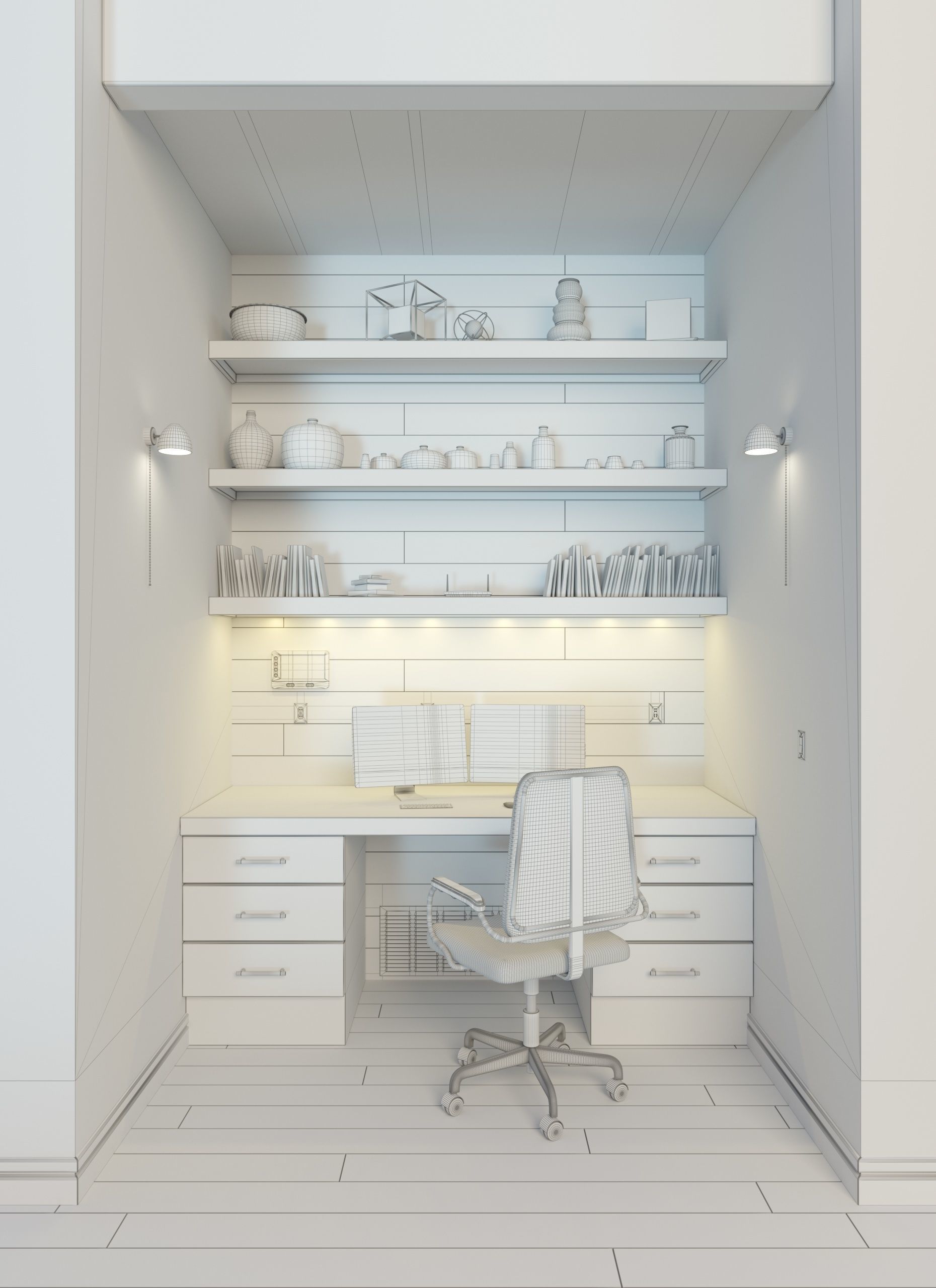 Home Office Interior 3D model_2