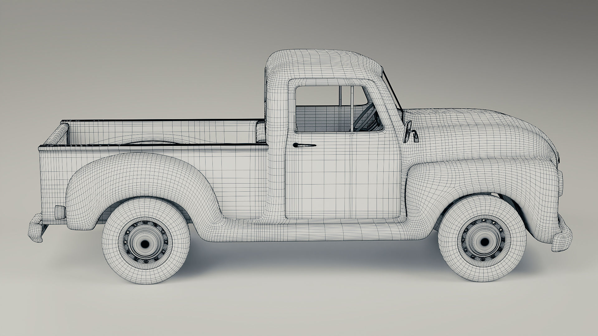 Stylized Classic Truck 3D model_13