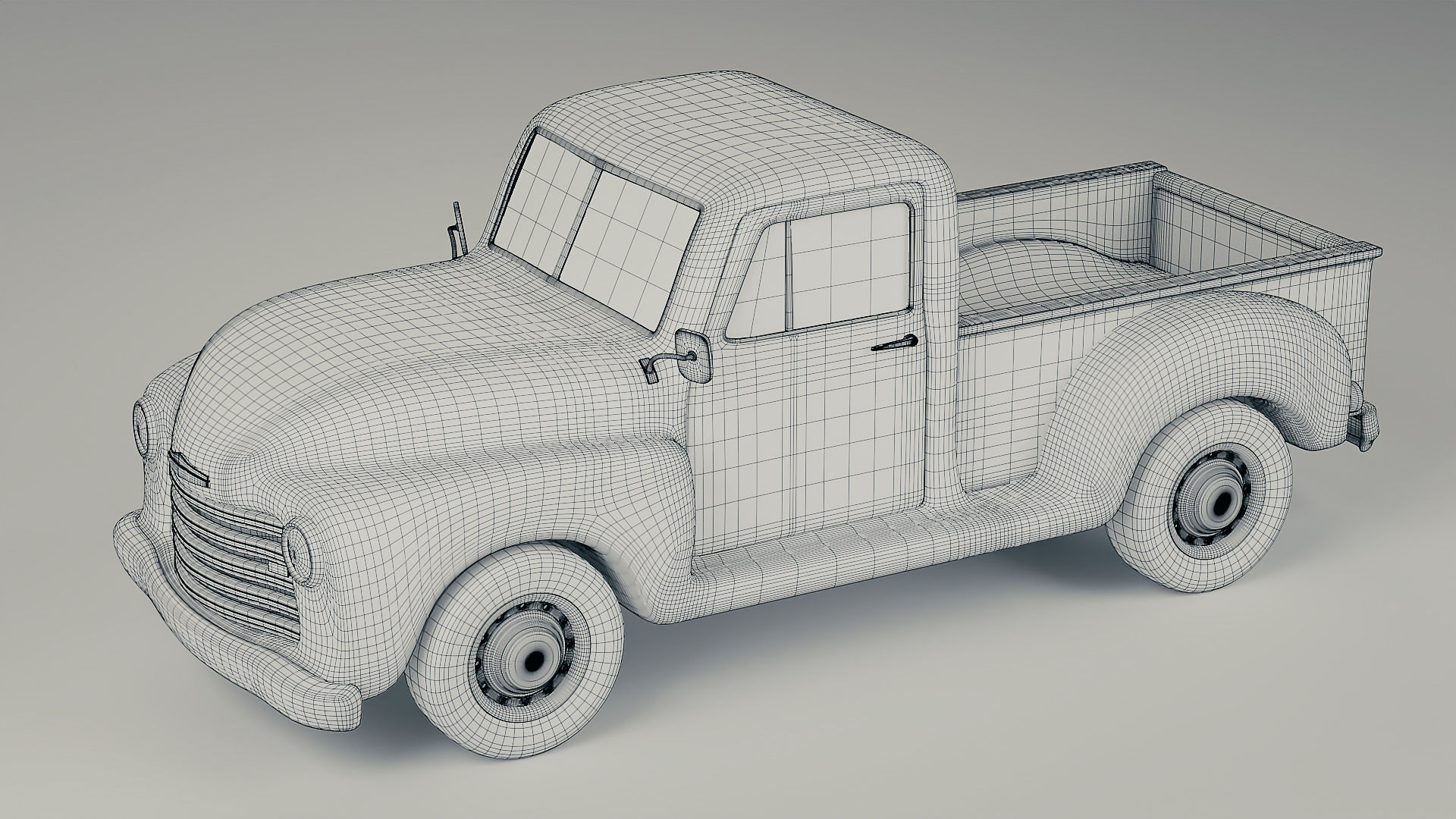 Stylized Classic Truck 3D model_11