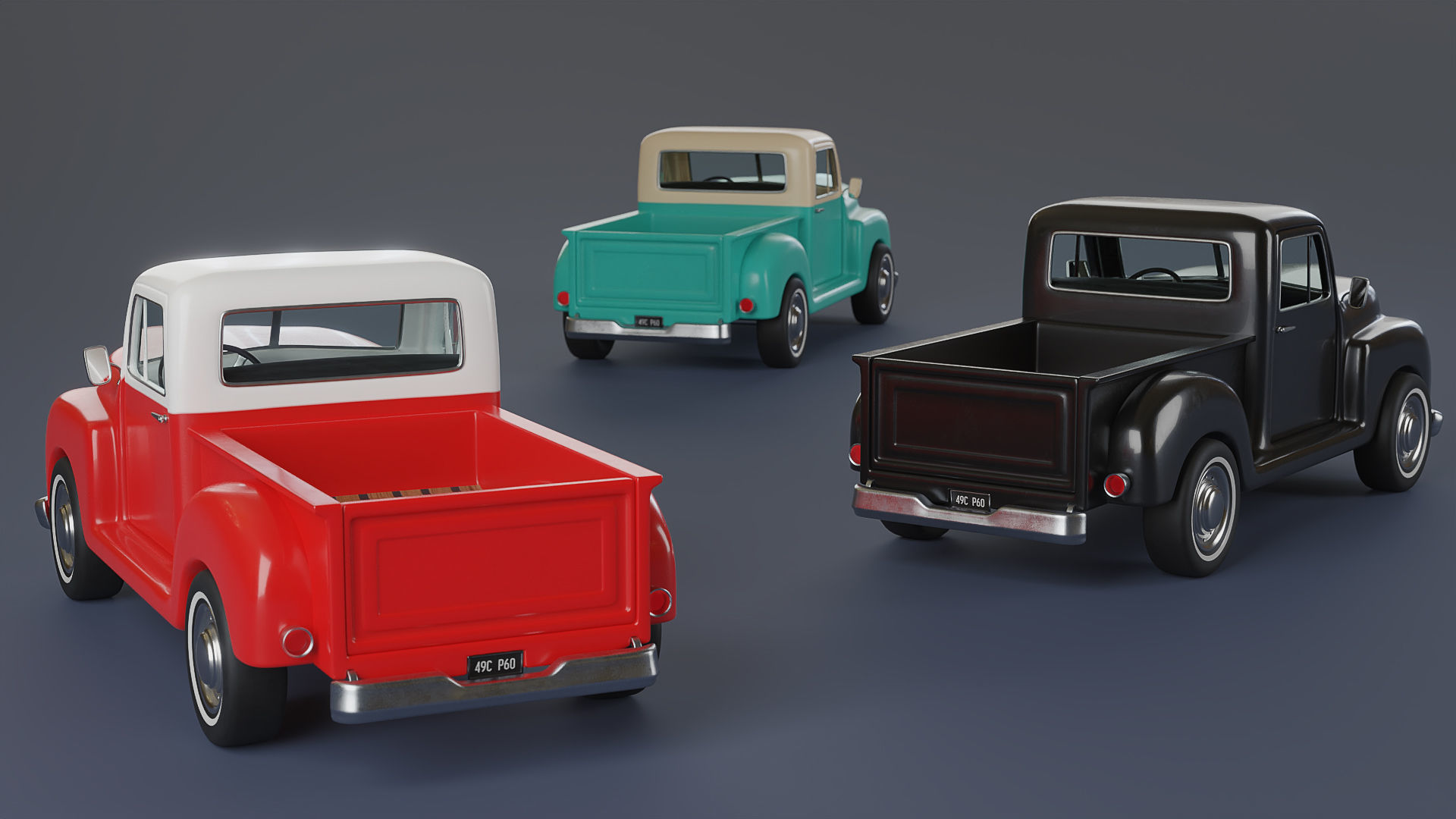 Stylized Classic Truck 3D model_1