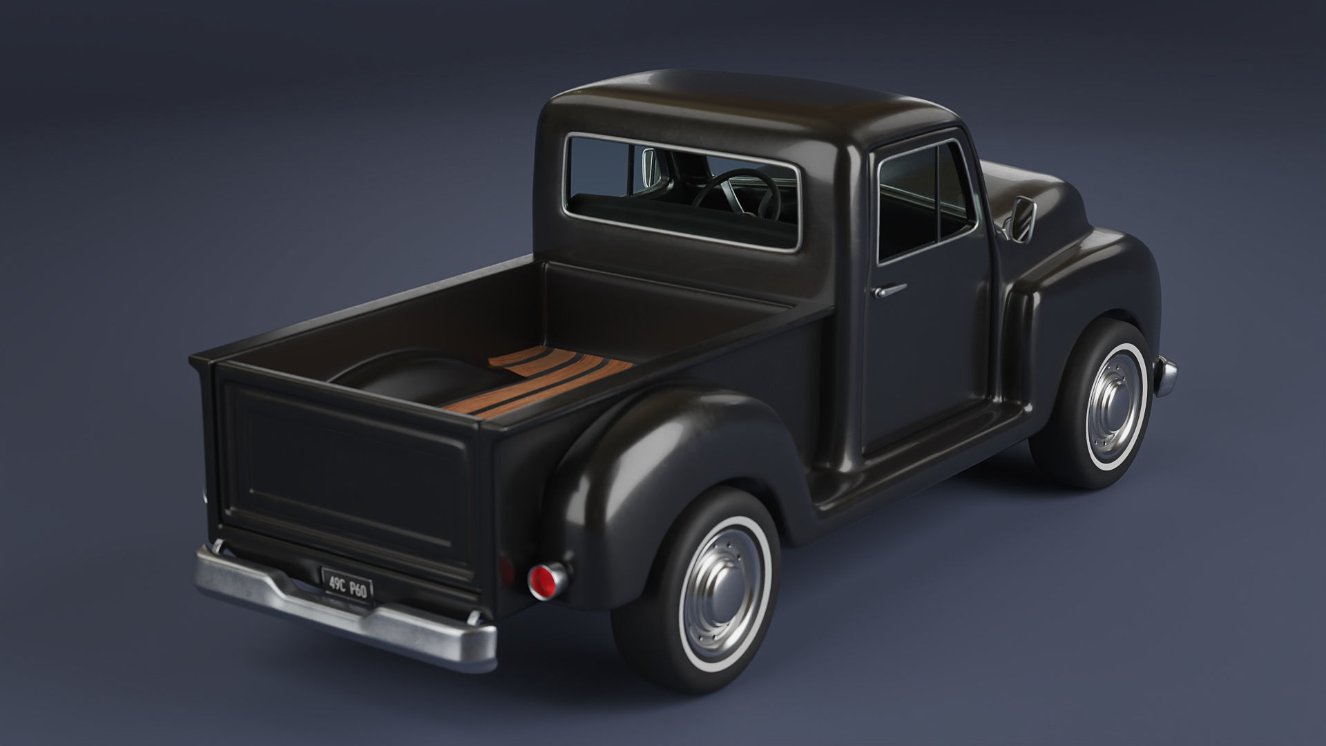 Stylized Classic Truck 3D model_8
