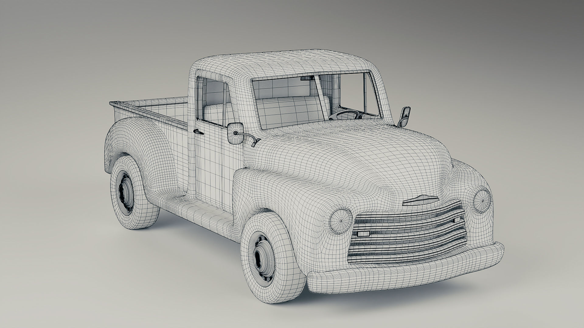 Stylized Classic Truck 3D model_9