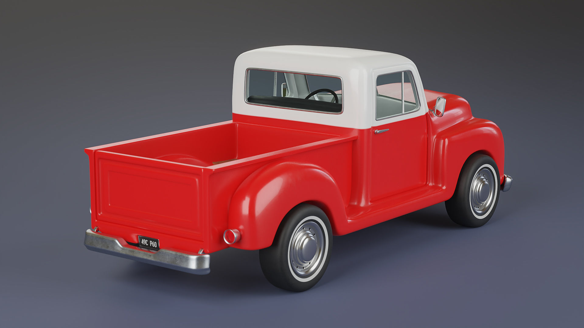 Stylized Classic Truck 3D model_16