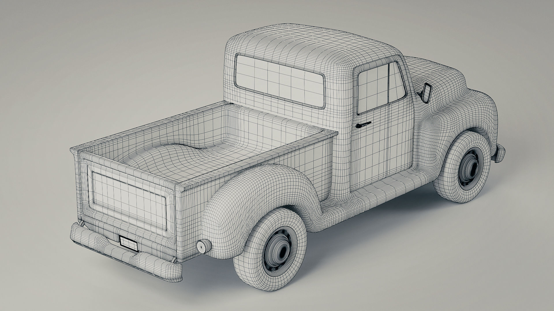 Stylized Classic Truck 3D model_10