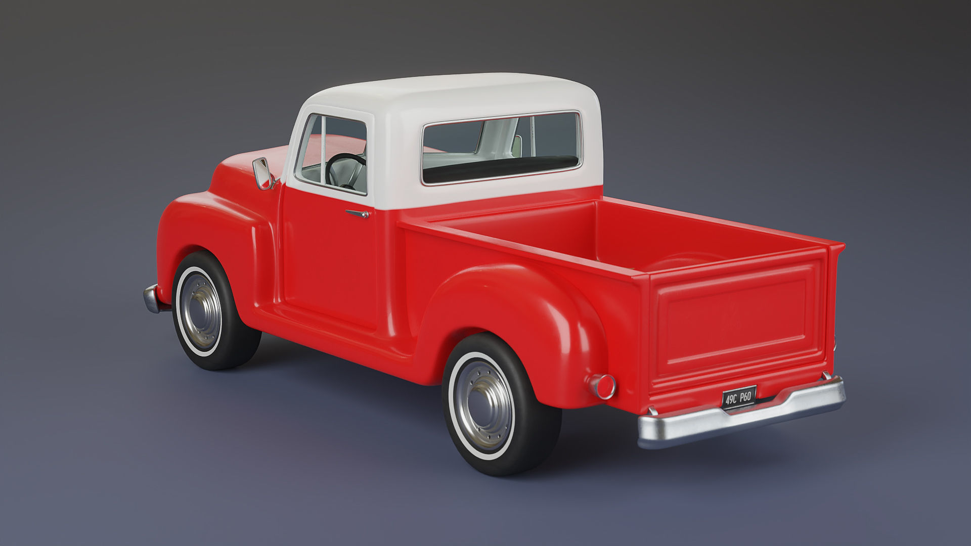 Stylized Classic Truck 3D model_17