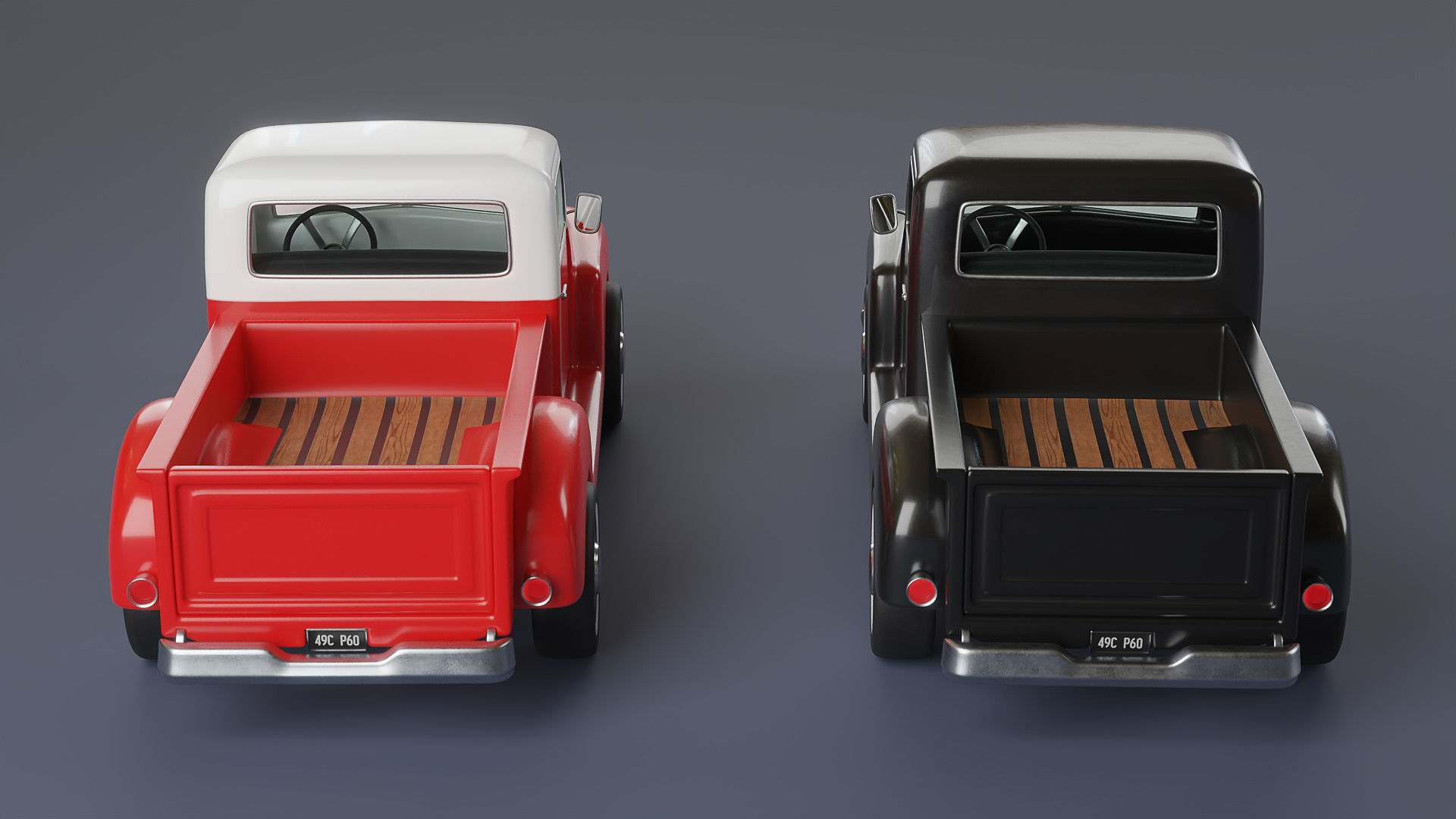Stylized Classic Truck 3D model_5