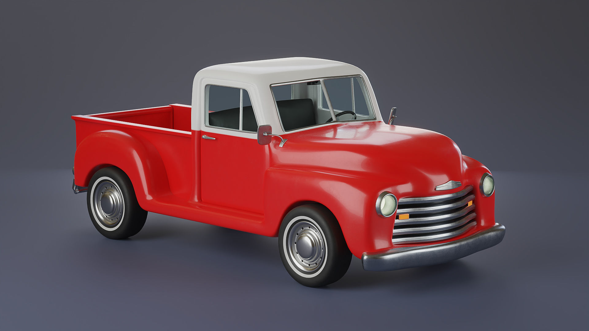 Stylized Classic Truck 3D model_18