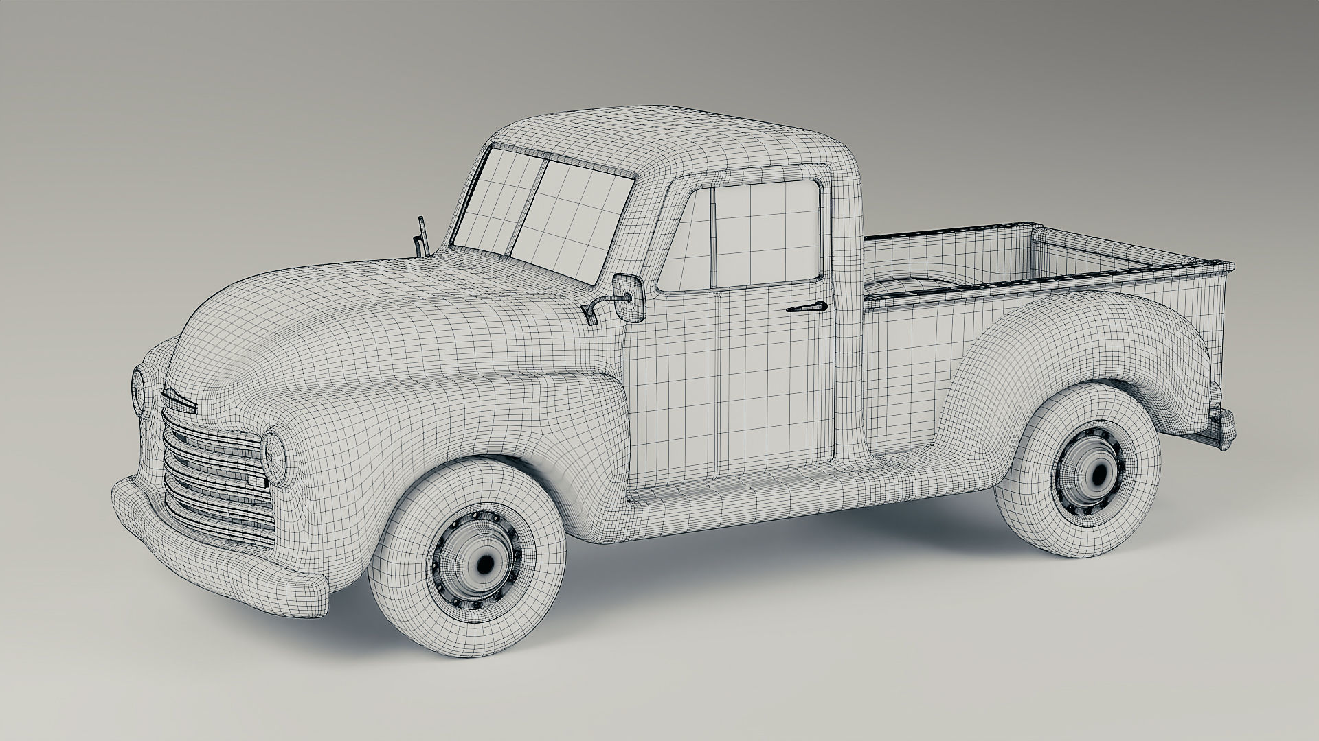Stylized Classic Truck 3D model_12