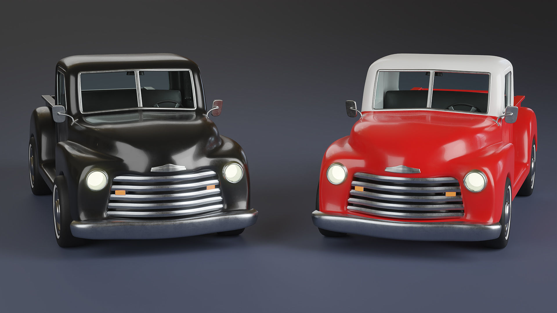 Stylized Classic Truck 3D model_6