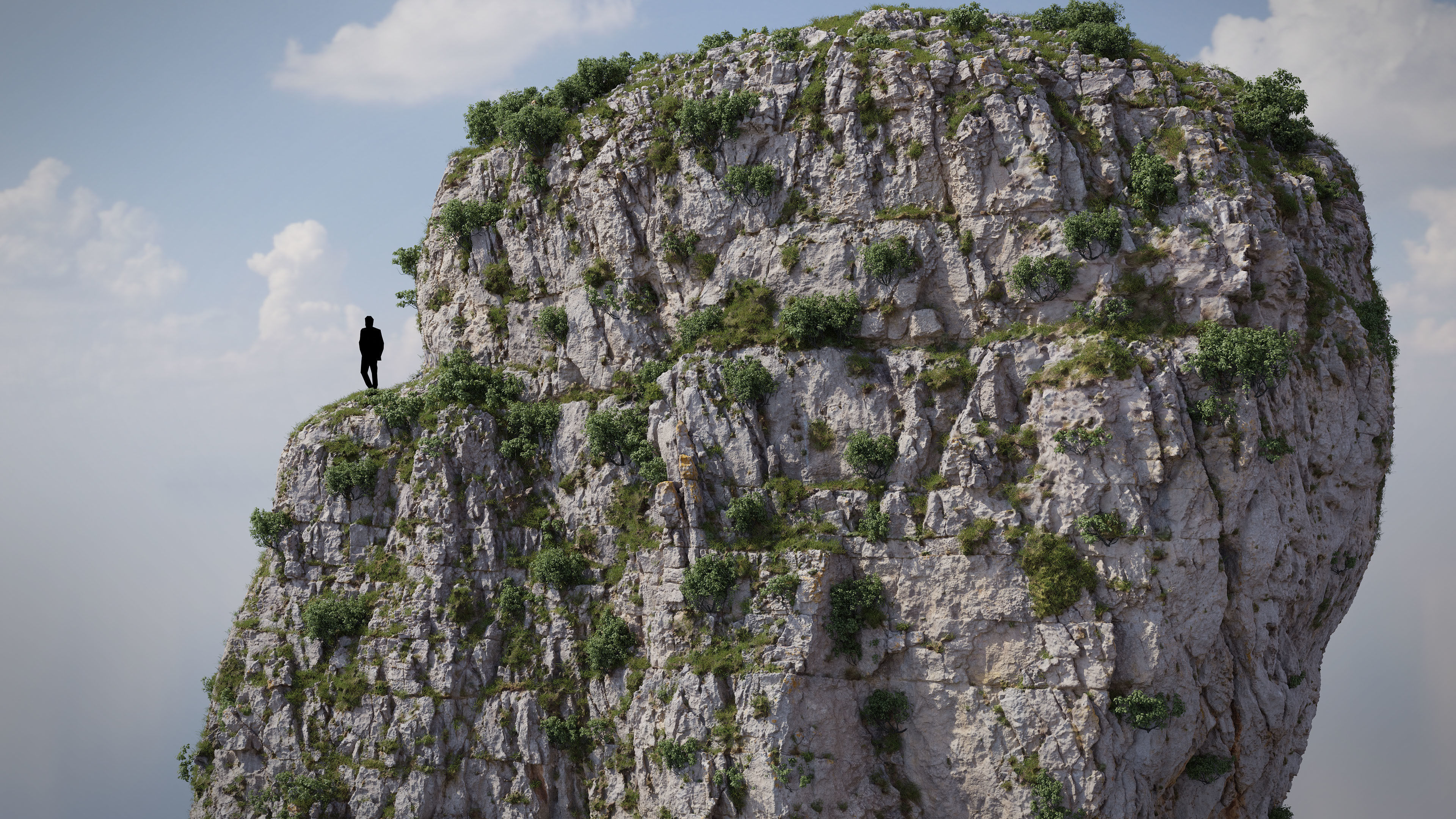 Large Mountain 04 Cliff PBR Scan Low-poly 3D model_1