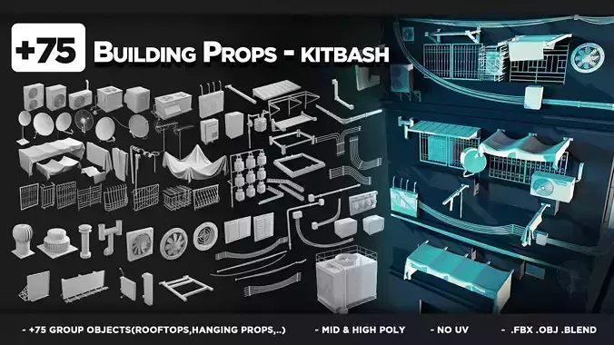 75 Building Props - KITBASH - VOL 06
