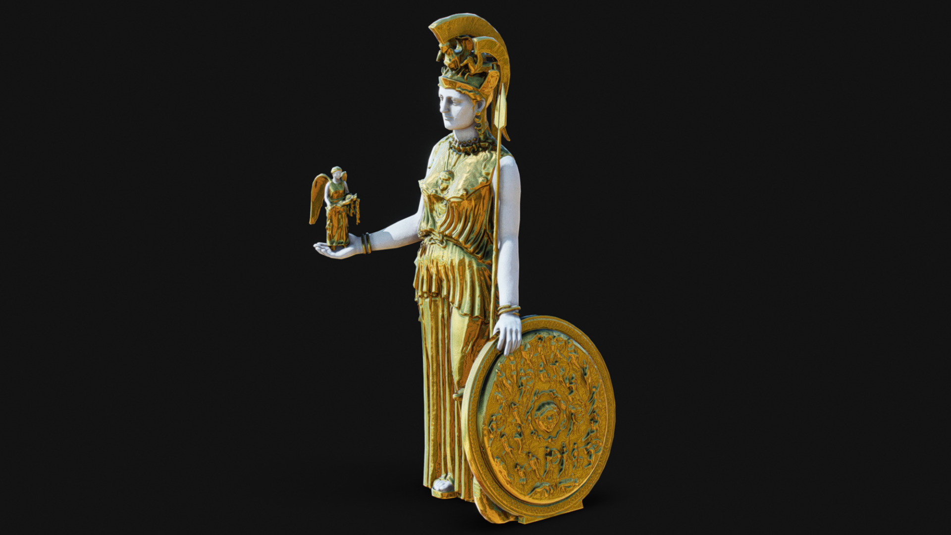 Statue of Athena Parthenos Low-poly 3D model_0
