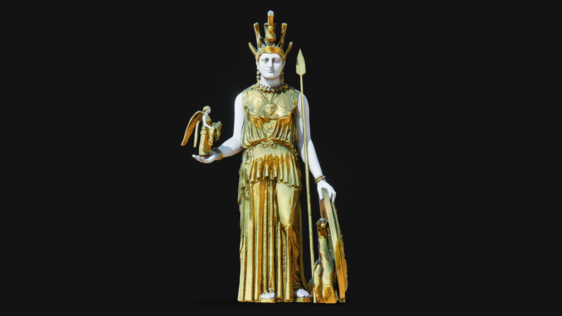 Statue of Athena Parthenos Low-poly 3D model_2