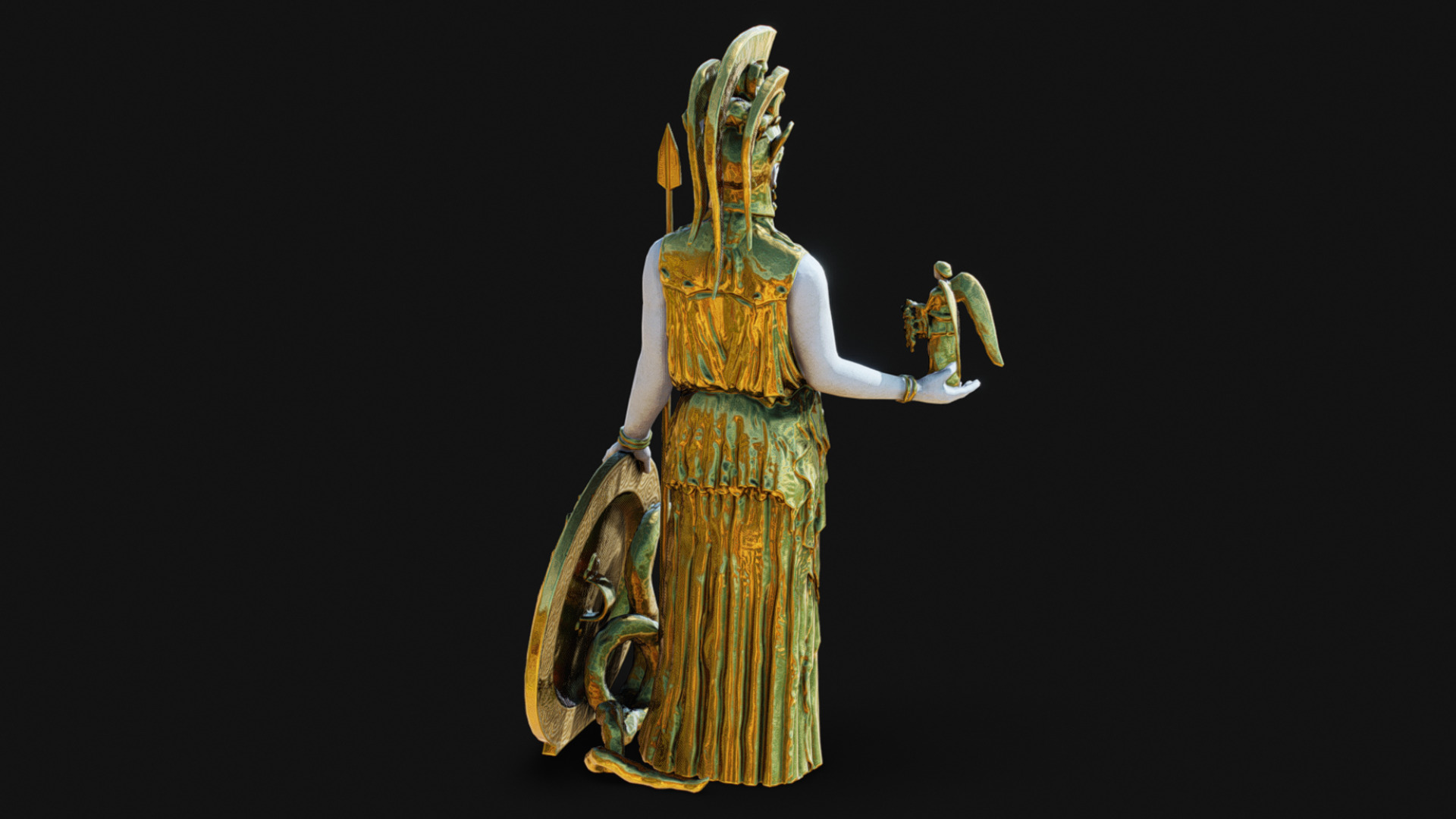 Statue of Athena Parthenos Low-poly 3D model_4