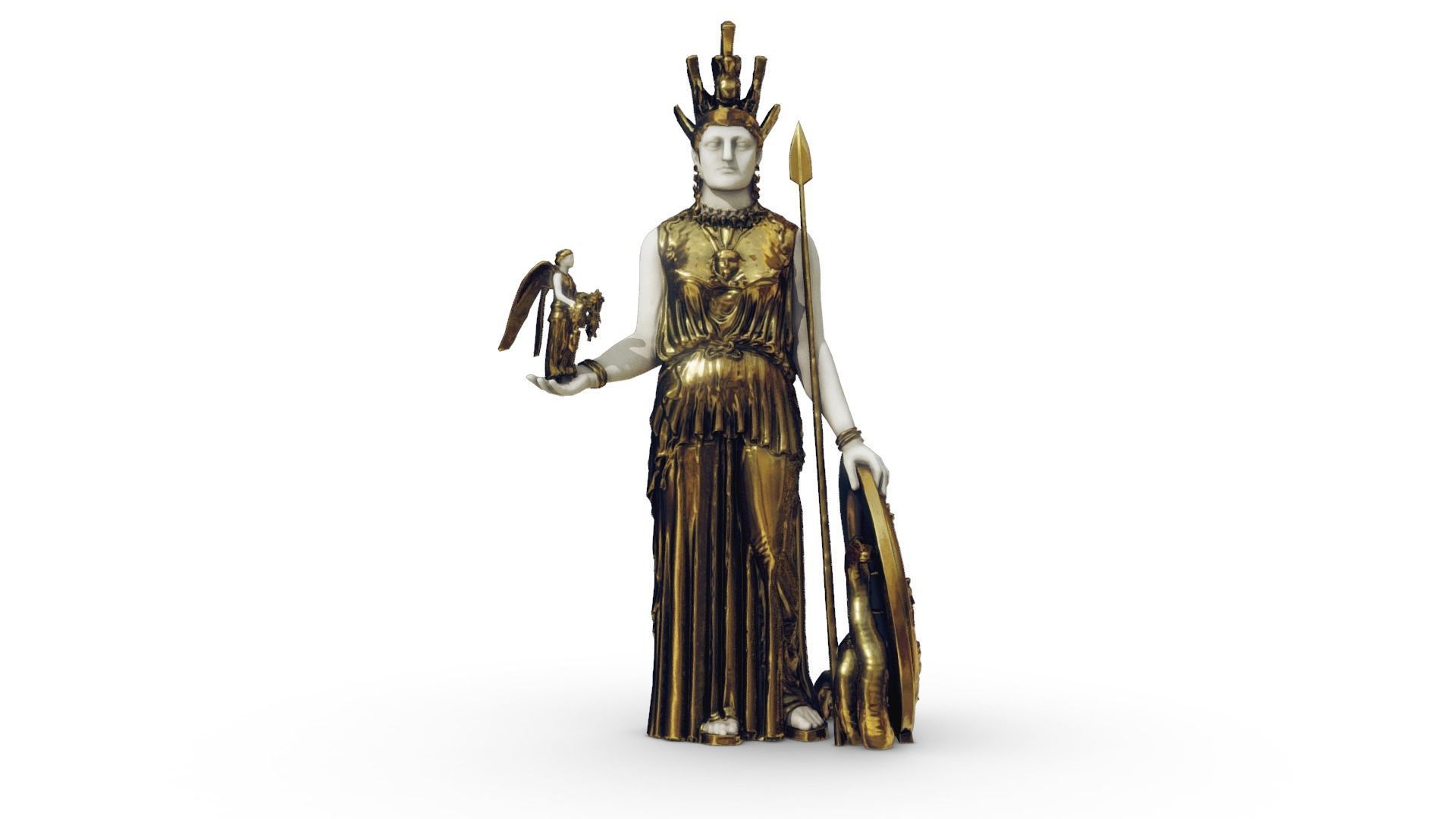 Statue of Athena Parthenos Low-poly 3D model_17