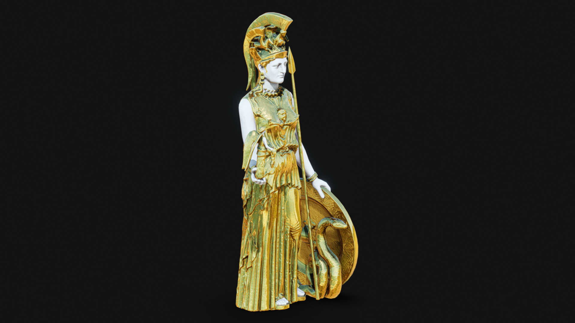 Statue of Athena Parthenos Low-poly 3D model_3